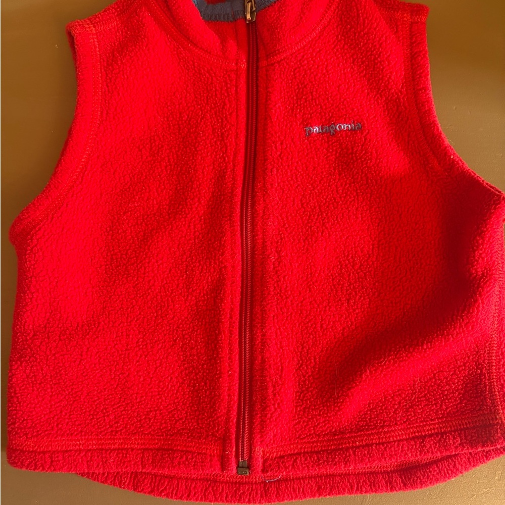 Patagonia Red Fleece Vest boys size 24 months